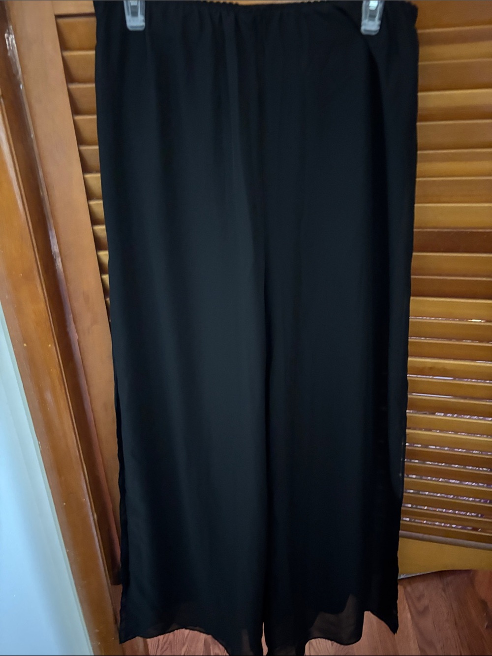 Classic Black Wide-Leg Pull-On Pants